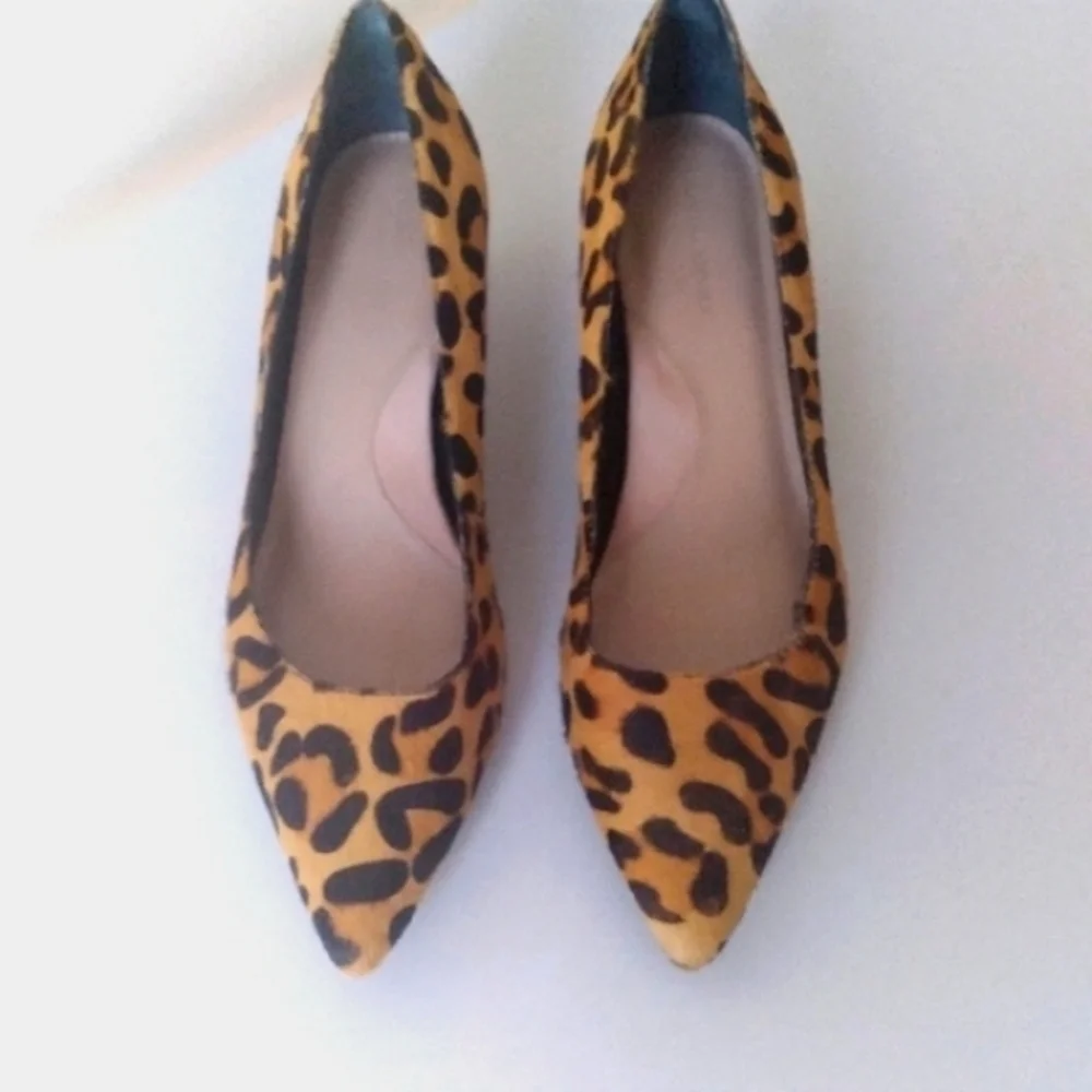 Banana Republic Leopard Print Calf Hair‎ Kitten Heel Pumps 7.5